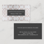 Chic Modern Faux Roos Gold Geometric Triangles Visitekaartje (Voorkant / Achterkant)