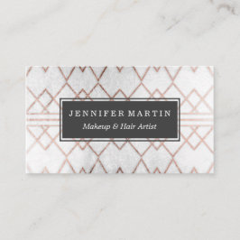 Chic Modern Faux Roos Gold Geometric Triangles Visitekaartje