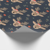 Chic Modern Feestdagen Festive Reindeer Cadeaupapier (Hoek)