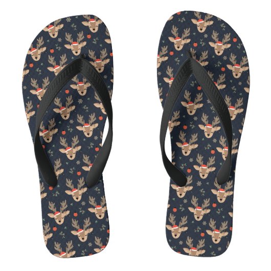 Chic Modern Feestdagen Festive Reindeer Teenslippers (Voetbed)