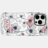 Chic Modern Floral Botanische Monogrammed iPhone Case-Mate iPhone Case (Achterkant (horizontaal))