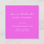 Chic Modern Floral Vierkante Visitekaartje (Achterkant)