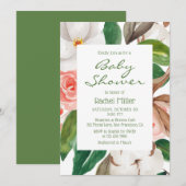 Chic Modern Floral Waterverf Baby shower Kaart (Voorkant / Achterkant)