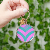 chic modern gebogen chevron sleutelhanger (Hand)
