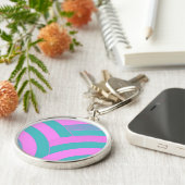chic modern gebogen chevron sleutelhanger (Zijkant)