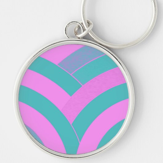 chic modern gebogen chevron sleutelhanger (Voorkant)