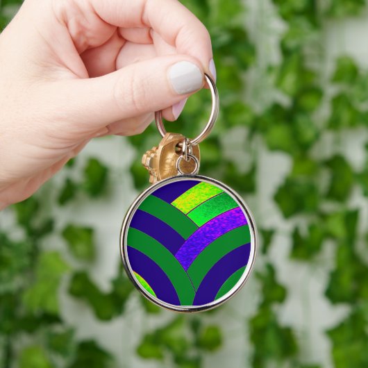 chic modern gebogen chevron sleutelhanger (Hand)