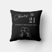 Chic modern gejuich voor 21ste verjaardagsfeestje kussen (Achterkant)