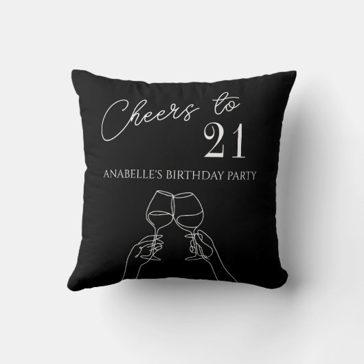 Chic modern gejuich voor 21ste verjaardagsfeestje kussen (Achterkant)