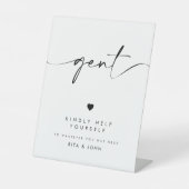 Chic Modern Gents Badkamer Trouwbord Reclamebord Met Voetstuk (Voorkant)