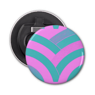 chic modern, gesofisticeerd roze/groene chevrons button flesopener