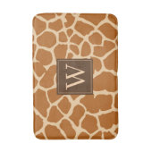 Chic Modern Giraffe Print Monogram Badmat (Voorkant Verticaal)