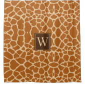 Chic Modern Giraffe Print Monogram Douchegordijn (Voorkant)