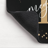 Chic Modern Girly Black Gold Name Script Muismat (Hoek)