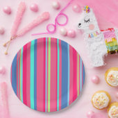 Chic Modern Girly Snoep Stripe Patroon Papieren Bordje (Feest)