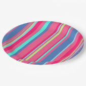 Chic Modern Girly Snoep Stripe Patroon Papieren Bordje (Gekanteld)