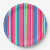 Chic Modern Girly Snoep Stripe Patroon Papieren Bordje (Voorkant)