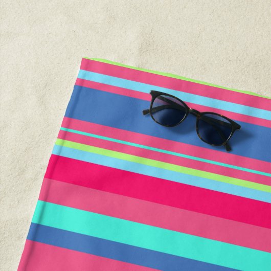 Chic Modern Girly Snoep Stripe Patroon Strandlaken (In situ)