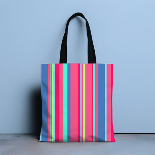 Chic Modern Girly Snoep Stripe Patroon Tote Bag