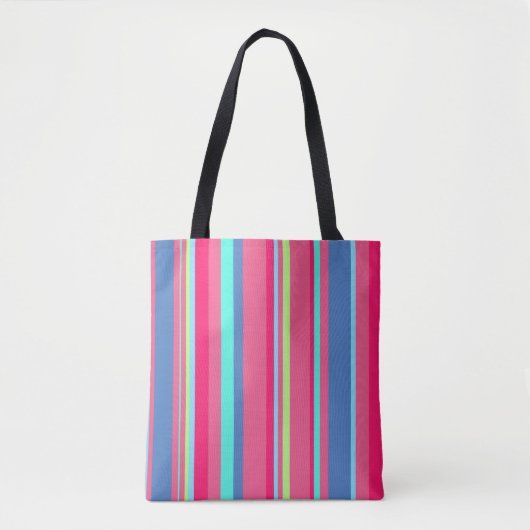 Chic Modern Girly Snoep Stripe Patroon Tote Bag (Voorkant)