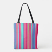 Chic Modern Girly Snoep Stripe Patroon Tote Bag (Achterkant)