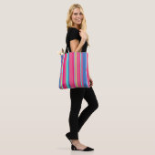 Chic Modern Girly Snoep Stripe Patroon Tote Bag (Op model)