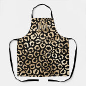 Chic Modern Gold Black Leopard Cheetah Monogram Schort (Voorkant)