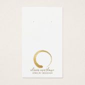 Chic Modern Gold Circle Logo Sieraden Display Kaar Visitekaartje (Voorkant)