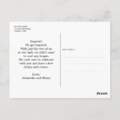 Chic Modern Gold Heart Elopement Weddenschap Briefkaart (Achterkant)