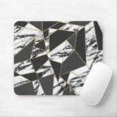 Chic Modern Gold Marble en Black Geometric Muismat (Met muis)
