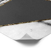 Chic Modern Gold Marble en Black Geometric Poster (Hoek)