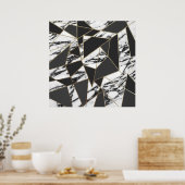 Chic Modern Gold Marble en Black Geometric Poster (Keuken)