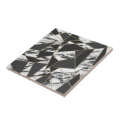Chic Modern Gold Marble en Black Geometric Tegeltje (Zijkant)