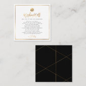 Chic+Modern Gold Script Wishing Well Cards Vierkante Visitekaartje (Voorkant / Achterkant)