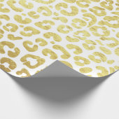 Chic Modern Gold White Leopard Jaguar Cheetah Cadeaupapier (Hoek)
