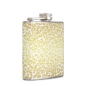 Chic Modern Gold White Leopard Jaguar Cheetah Heupfles (Rechts)