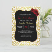 Chic Modern Gold White Leopard Jaguar Cheetah Kaart (Staand voorkant)