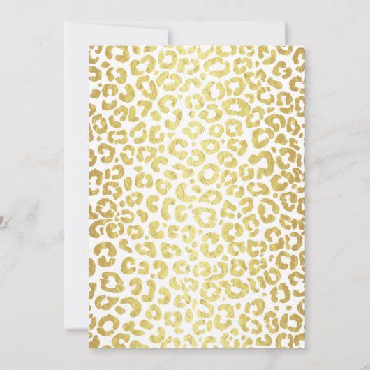 Chic Modern Gold White Leopard Jaguar Cheetah Kaart (Achterkant)