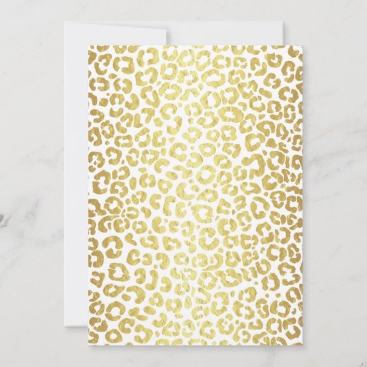 Chic Modern Gold White Leopard Jaguar Cheetah Kaart (Achterkant)