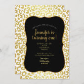 Chic Modern Gold White Leopard Jaguar Cheetah Kaart (Voorkant / Achterkant)