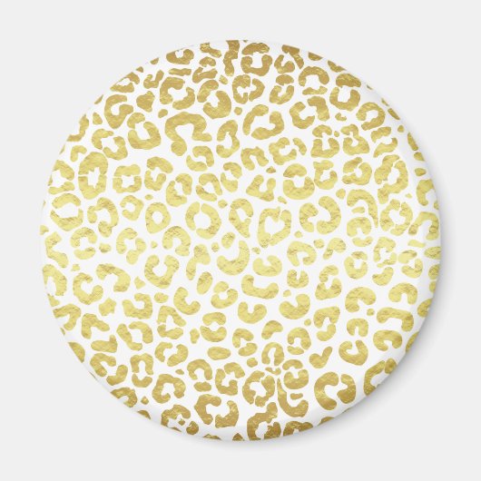 Chic Modern Gold White Leopard Jaguar Cheetah Magneet (Voorkant)
