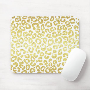 Chic Modern Gold White Leopard Jaguar Cheetah Muismat