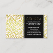 Chic Modern Gold White Leopard Jaguar Cheetah Visitekaartje (Achterkant)