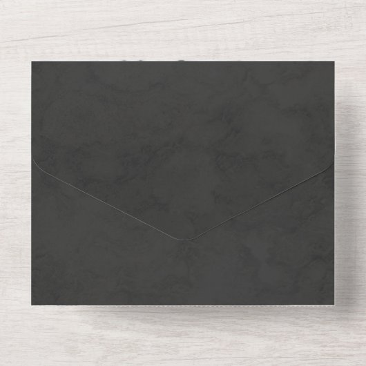 Chic Modern Gray & Roze Shine Glam Wedding All In One Uitnodiging (Achterkant)