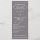 Chic Modern Gray Swirl Wedding Programme Programmakaart (Voorkant)