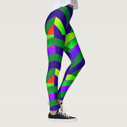 chic modern green/blue chevrons leggings (Rechts)