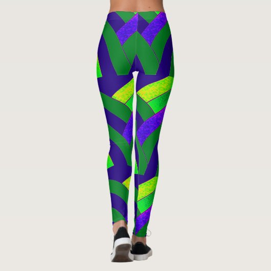 chic modern green/blue chevrons leggings (Achterkant)