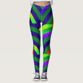 chic modern green/blue chevrons leggings (Voorkant)