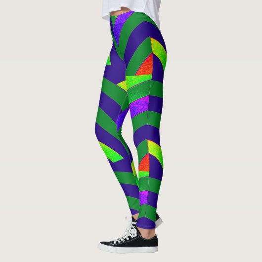 chic modern green/blue chevrons leggings (Links)