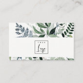 Chic Modern Green Leafy Tropical Foliage Fern Logo Visitekaartje (Voorkant)
